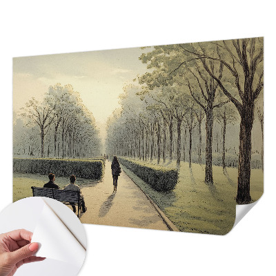 Fototapeta na ścianę z motywem parku w stonowanej, relaksującej aranżacji