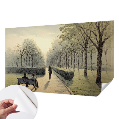 Fototapeta na ścianę z motywem parku w stonowanej, relaksującej aranżacji
