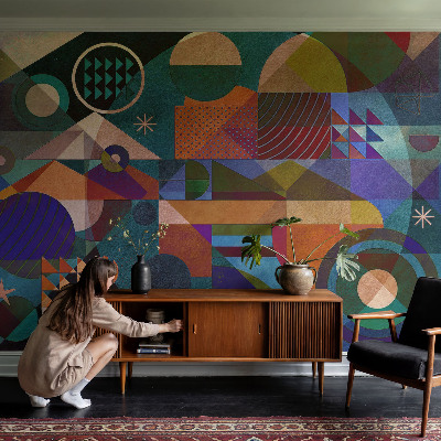 Fototapeta samoprzylepna z nadrukiem z geometrycznym motywem