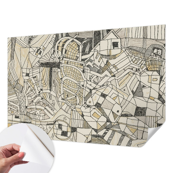 Fototapeta samoprzylepna do sypialni z geometrycznym, abstrakcyjnym motywem