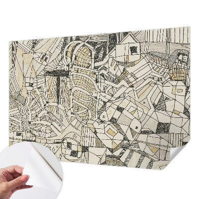 Fototapeta samoprzylepna do sypialni z geometrycznym, abstrakcyjnym motywem