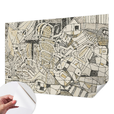 Fototapeta samoprzylepna do sypialni z geometrycznym, abstrakcyjnym motywem