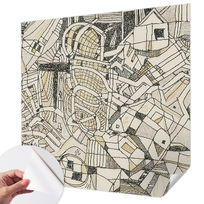 Fototapeta samoprzylepna do sypialni z geometrycznym, abstrakcyjnym motywem
