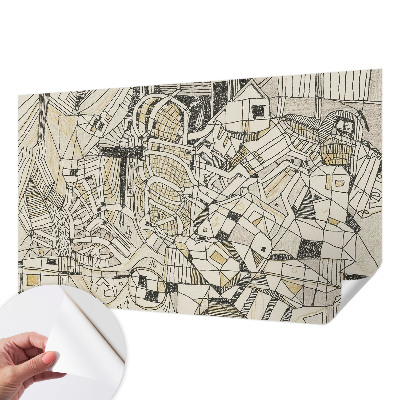 Fototapeta samoprzylepna do sypialni z geometrycznym, abstrakcyjnym motywem