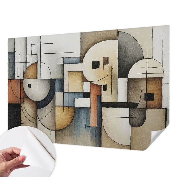 Fototapeta samoprzylepna do sypialni z geometrycznym wzorem