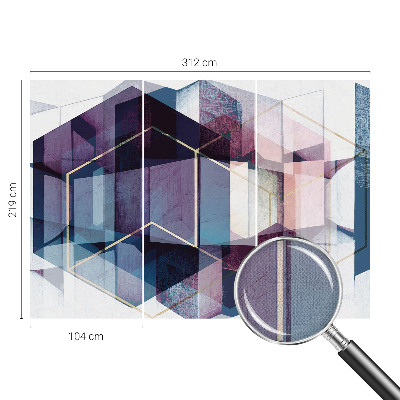 Fototapeta samoprzylepna z nadrukiem z geometrycznym motywem sześcianów