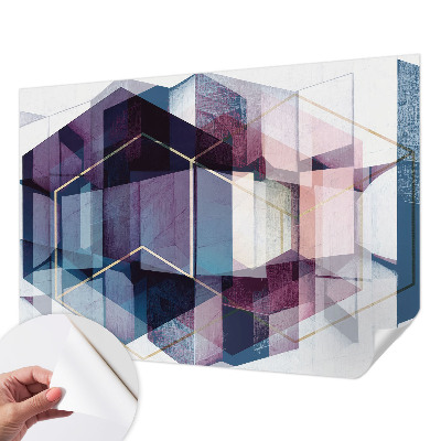 Fototapeta samoprzylepna z nadrukiem z geometrycznym motywem sześcianów