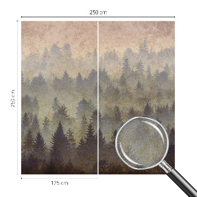 Nowoczesna fototapeta do salonu z motywem leśnej mgły