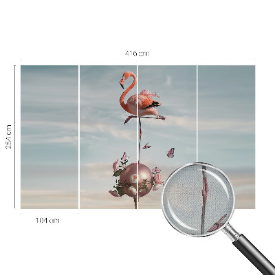 Tapeta fotograficzna z eleganckim motywem flaminga