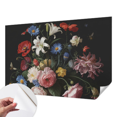 Fototapeta samoprzylepna do sypialni Kwiaty z owadami