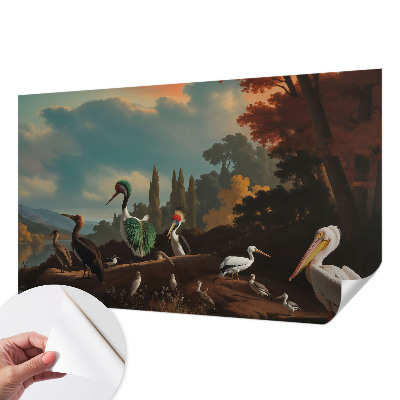 Tapeta fotograficzna samoprzylepna z motywem malowniczych ptaków
