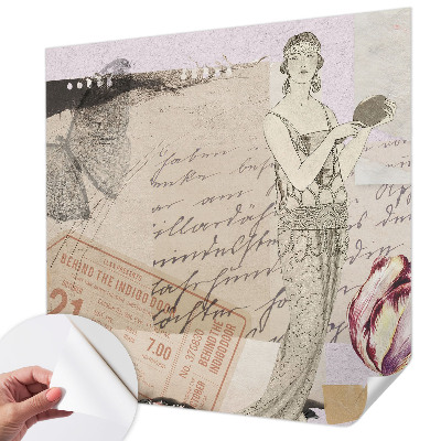 Tapeta fotograficzna z nostalgią inspirowanym kolażem