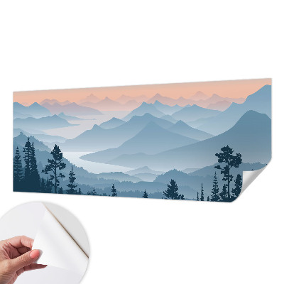 Nowoczesna fototapeta do salonu z motywem górskiej panoramy