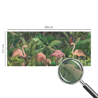 Dekoracyjna fototapeta na ścianę z różowymi flamingami