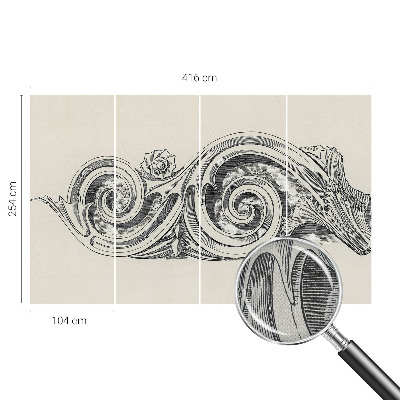 Tapeta fotograficzna z motywem ornamentu roślinnego