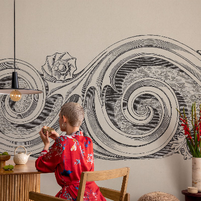 Tapeta fotograficzna z motywem ornamentu roślinnego