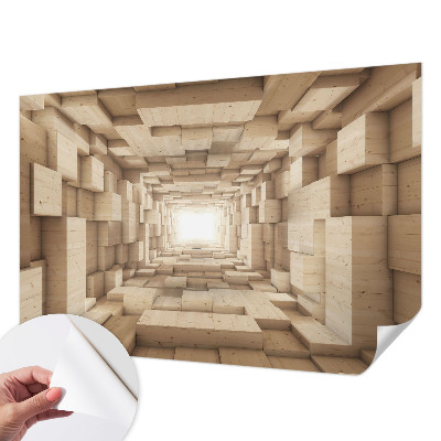 Fototapeta samoprzylepna do sypialni z motywem drewnianego tunelu