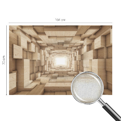 Fototapeta samoprzylepna do sypialni z motywem drewnianego tunelu