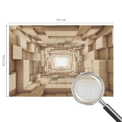 Fototapeta samoprzylepna do sypialni z motywem drewnianego tunelu