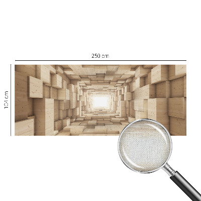 Fototapeta samoprzylepna do sypialni z motywem drewnianego tunelu