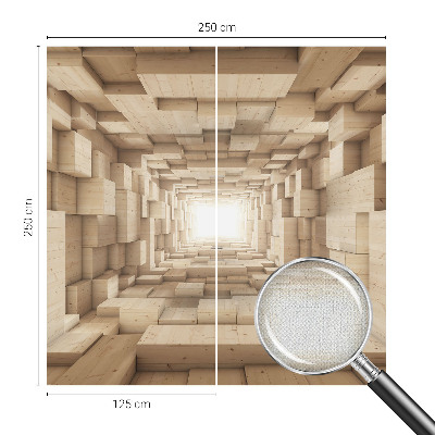 Fototapeta samoprzylepna do sypialni z motywem drewnianego tunelu