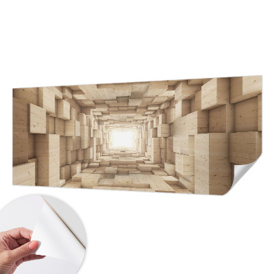 Fototapeta samoprzylepna do sypialni z motywem drewnianego tunelu