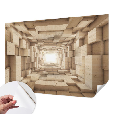 Fototapeta samoprzylepna do sypialni z motywem drewnianego tunelu