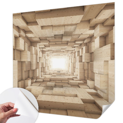 Fototapeta samoprzylepna do sypialni z motywem drewnianego tunelu