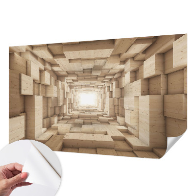 Fototapeta samoprzylepna do sypialni z motywem drewnianego tunelu