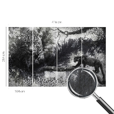 Fototapeta samoprzylepna z nadrukiem z motywem lampartów w abstrakcyjnym stylu