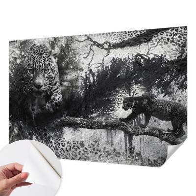 Fototapeta samoprzylepna z nadrukiem z motywem lampartów w abstrakcyjnym stylu
