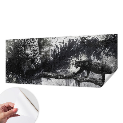 Fototapeta samoprzylepna z nadrukiem z motywem lampartów w abstrakcyjnym stylu