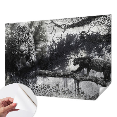 Fototapeta samoprzylepna z nadrukiem z motywem lampartów w abstrakcyjnym stylu