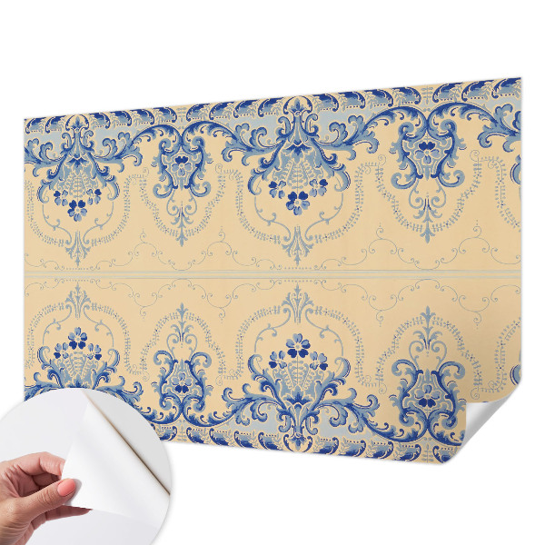 Fototapeta na ścianę z niebieskimi ornamentami