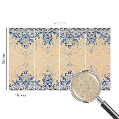 Fototapeta na ścianę z niebieskimi ornamentami