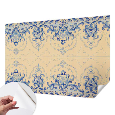 Fototapeta na ścianę z niebieskimi ornamentami