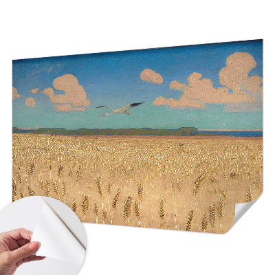 Fototapeta samoprzylepna do sypialni z motywem pszenicznego pola