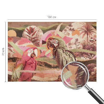 Nowoczesna fototapeta do salonu z motywem tropikalnych ptaków