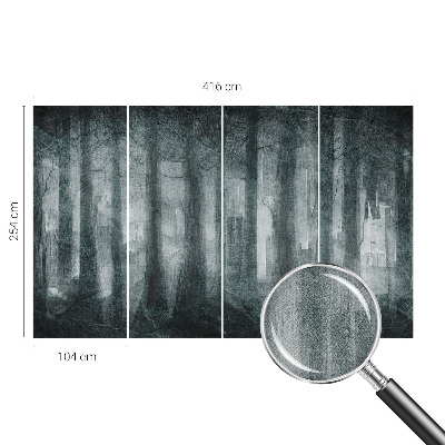 Tapeta fotograficzna z motywem tajemniczego lasu