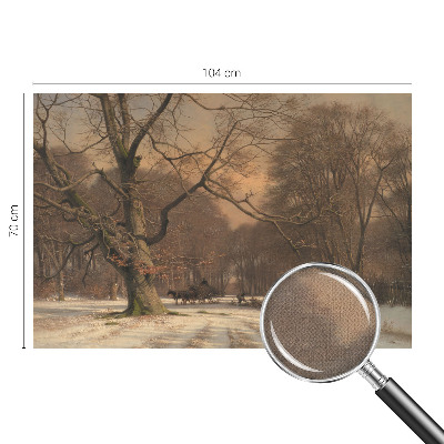 Nowoczesna fototapeta do salonu z motywem zimowego pejzażu