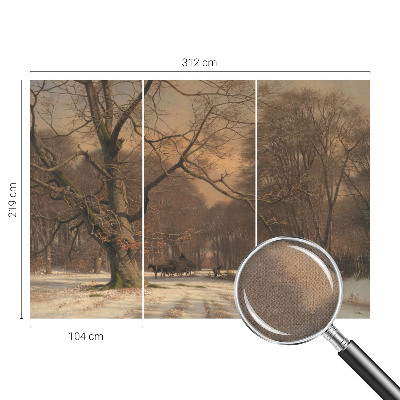Nowoczesna fototapeta do salonu z motywem zimowego pejzażu