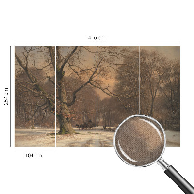 Nowoczesna fototapeta do salonu z motywem zimowego pejzażu