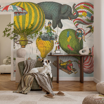 Fototapeta samoprzylepna do sypialni z motywem balonowej podróży
