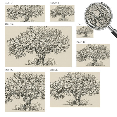 Fototapeta samoprzylepna do sypialni z ilustracją drzewa