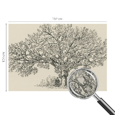 Fototapeta samoprzylepna do sypialni z ilustracją drzewa