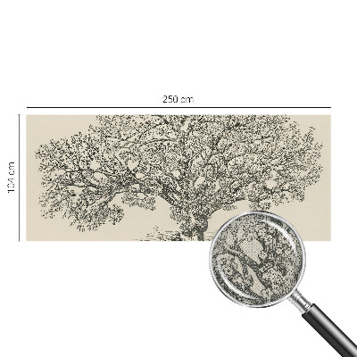Fototapeta samoprzylepna do sypialni z ilustracją drzewa