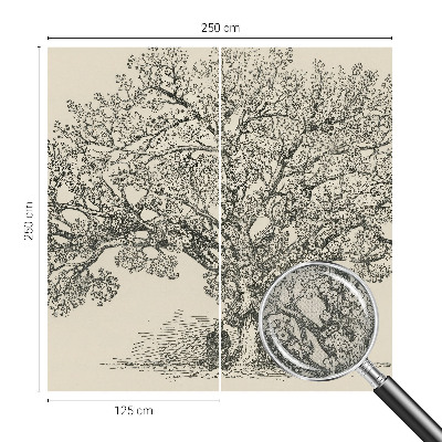 Fototapeta samoprzylepna do sypialni z ilustracją drzewa