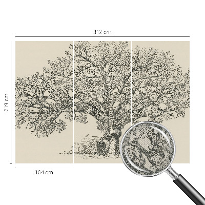 Fototapeta samoprzylepna do sypialni z ilustracją drzewa