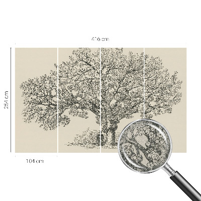 Fototapeta samoprzylepna do sypialni z ilustracją drzewa