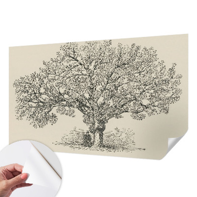 Fototapeta samoprzylepna do sypialni z ilustracją drzewa